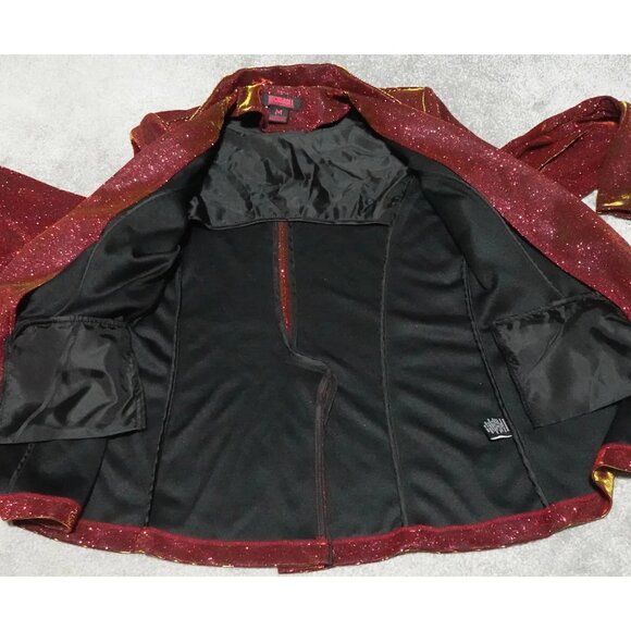 Rock & Roll Denim Blazer Jacket Women's Medium Red Color Changing Metallic - Picture 9 of 13